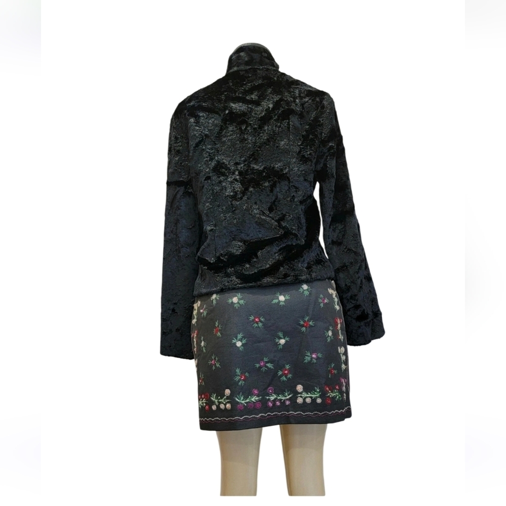 Ulla Johnson Black Faux Lamb Leather Trim Size M Women's Jacket Coat - Picture 3 of 10